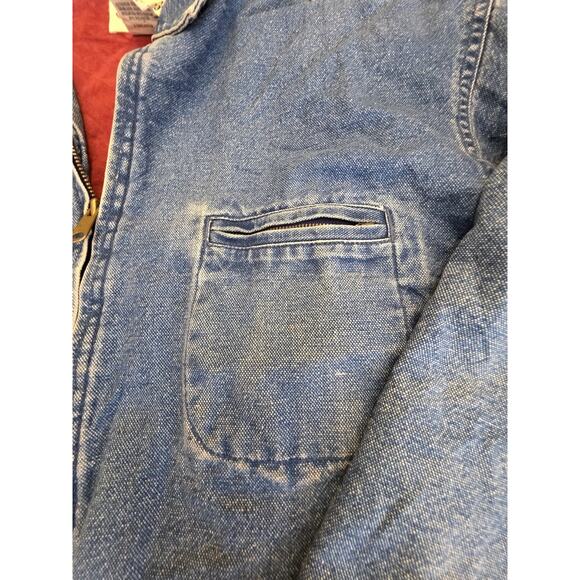 Eddie Bauer Men's Detroit Style Denim Jacket with Red Suede Lining Size Medium - Picture 5 of 9